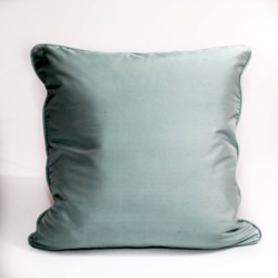 Embroidered Silk Pillow Cover Aqua Green Vines, Luxury Home Decor - thumbnail 4