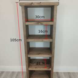 Handmade Rustic Wooden Shoe Cabinet Five Shelves - Many Colours & Sizes - thumbnail 4