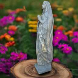 Stone Blessed Virgin Mary Statue Concrete Madonna Sculpture Outdoor Goddes Figurine Cement Religious Decoration Lover Gift Front Door Decor - thumbnail 2