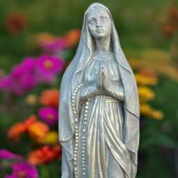 Stone Blessed Virgin Mary Statue Concrete Madonna Sculpture Outdoor Goddes Figurine Cement Religious Decoration Lover Gift Front Door Decor - thumbnail 3