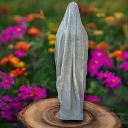 Stone Blessed Virgin Mary Statue Concrete Madonna Sculpture Outdoor Goddes Figurine Cement Religious Decoration Lover Gift Front Door Decor - thumbnail 4