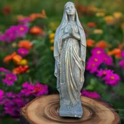 Stone Blessed Virgin Mary Statue Concrete Madonna Sculpture Outdoor Goddes Figurine Cement Religious Decoration Lover Gift Front Door Decor