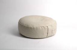 Beige Linen Meditation Cushion, Buckwheat Zafu Floor Pillow - thumbnail 1