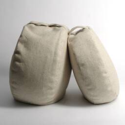 Beige Linen Meditation Cushion, Buckwheat Zafu Floor Pillow - thumbnail 2
