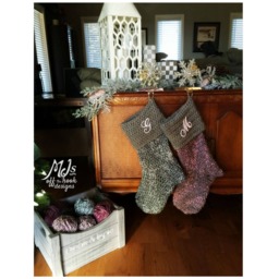 Crochet Pattern Christmas Tree Skirt - Stockings Pattern Bulky & Quick Tree Skirt & Stocking Set Crochet Mj Off The Hook Design - thumbnail 3