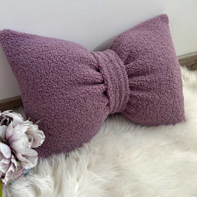 Boucl?? Bow Pillow Cotton Coquette Accent Cushion - image 1