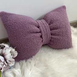 Boucl?? Bow Pillow Cotton Coquette Accent Cushion - thumbnail 1