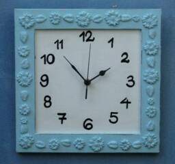 Turquoise & Cream Shabby Chic Wall Clock - thumbnail 1