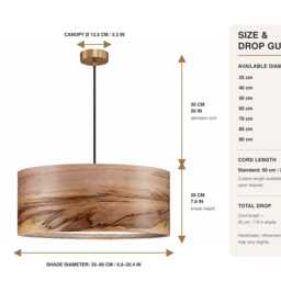 Wood Pendant Light - Handmade Organic Modern Dining Room Chandelier - thumbnail 3
