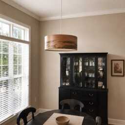 Wood Pendant Light - Handmade Organic Modern Dining Room Chandelier - thumbnail 4