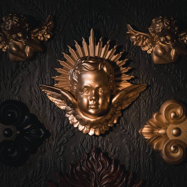 Beau - Sunburst Cherub - Gothic Wall Hanging Gallery Home Decor By The Blackened Teeth - image 1