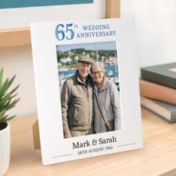 Personalised 65Th Anniversary Gifts For Parents - Blue Sapphire Photo Frame - thumbnail 3