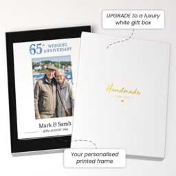 Personalised 65Th Anniversary Gifts For Parents - Blue Sapphire Photo Frame - thumbnail 2