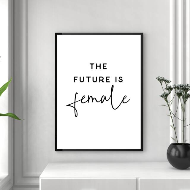 The Future Is Female Print Poster Wall Art Bedroom Dressing Room Home Decor Typography Gift Femanist 273 - image 1