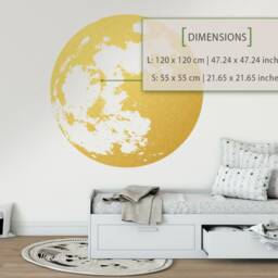 Gold Moon & Stars Wall Decal Home Decor Sticker - thumbnail 2