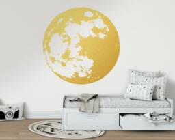 Gold Moon & Stars Wall Decal Home Decor Sticker - thumbnail 1