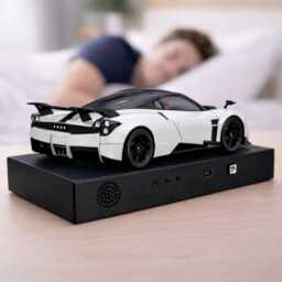 Pagani Huayra Car Alarm Clock - Realistic Engine Sound, Steam Effect, White Edition - thumbnail 2
