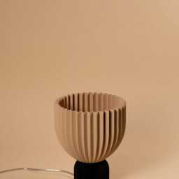 Lamp ?? Black X Beige Minimalist Modern Lamp 3D Printed Made Of Bioplastic - thumbnail 3