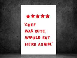 Chef Was Cute Poster - Funny Kitchen Print Dining Room Wall Art Quote For Food Lovers A5 A4 A3 Framed Or Unframed - thumbnail 1