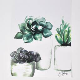 Succulent Art Print - 2, Gallery Wall, Home Decor, Simple, Painting 11x14 - thumbnail 3