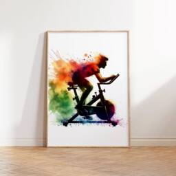 Home Gym Decor Print - Set Of 3 Posters - Watercolour Mens Running Poster Fitness Wall Art Pictures Artwork - thumbnail 3