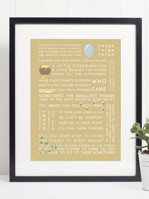 Winnie The Pooh Quote Print Art Poster - Inspirational Motivational Wall - image 1