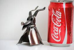 Recycled Metal Christmas Dog Sculpture, Handmade Auto Part Art, Wow Gift For This Valentine