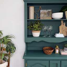 Kitchen Welsh Dresser, Painted Colourful Dark Green - thumbnail 3