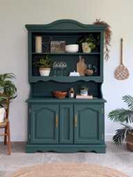 Kitchen Welsh Dresser, Painted Colourful Dark Green