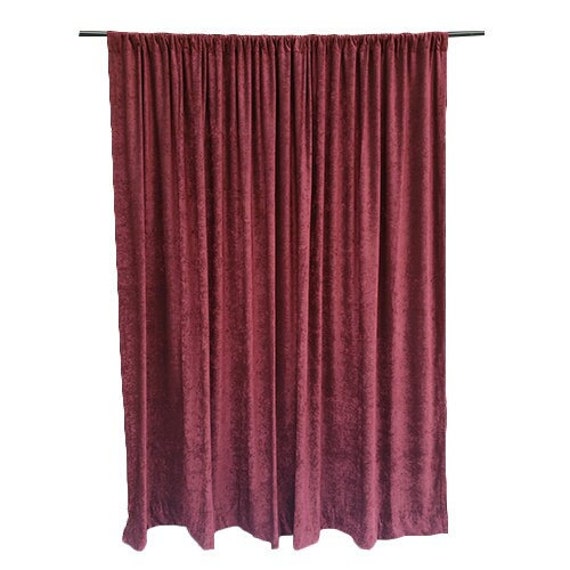 Custom Maroon Velvet Curtain 108 Inch High Long Panel Drapes Nfpa 701 Fire Treated Industry Standard Trade Show Expo Exhibit Event Drapery - image 1