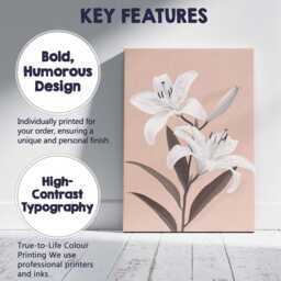 Soft Blush White Lily Floral Botanical Artwork Canvas Wall Art Print Decor Picture Ready To Hang - thumbnail 2