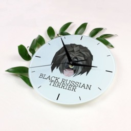 A Clock With A Black Russian Terrier Dog. New Collection The Geometric Dog - thumbnail 2
