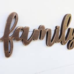 Wooden Family Sign Laser Cut Wood Letters, Gallery Wall Art - thumbnail 3