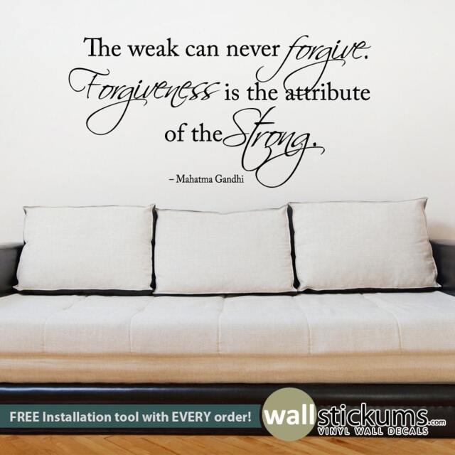Mahatma Gandhi Quote Vinyl Wall Decal - Forgiveness Art - image 1