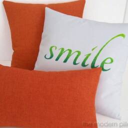 Orange Cosmo Linen Decorative Throw Pillow Cover/Case Cushion 12x20 - thumbnail 3