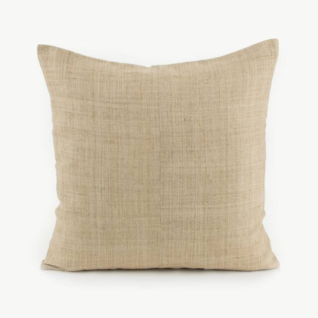 Handwoven Hmong Hemp Pillow Cover - Rustic Neutral Throw Cushion - image 1