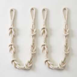 2x Modern Shanklin Coastal Tieback - Cotton/Jute 850mm Embrace Rope Pair - thumbnail 1