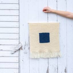 Hand Knit Wool Maritime Signal Flag Wall Hanging Nautical Decor - thumbnail 3