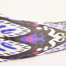 Black Ikat Long Lumbar Pillow Cover, Home Decor - thumbnail 2