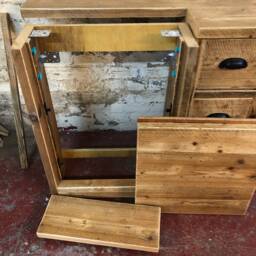 Hexham - Bathroom Vanity Unit With Basin & Wc Combination, Handmade Reclaimed Timber, Custom Made Toilet - thumbnail 4