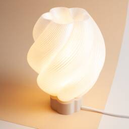 Unique 3D Printed Lamp - Flower Light Collection Cream Color - thumbnail 3