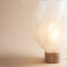 Unique 3D Printed Lamp - Flower Light Collection Cream Color - thumbnail 4
