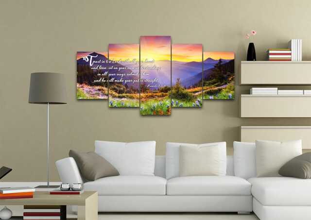 Proverbs 35-6 #1 Niv Trust in The Lord Bible Verse Canvas - Christian Scripture Religious Wall Art Home Decor Paintings - image 1