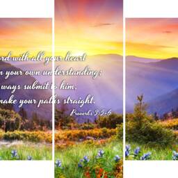 Proverbs 35-6 #1 Niv Trust in The Lord Bible Verse Canvas - Christian Scripture Religious Wall Art Home Decor Paintings - thumbnail 3