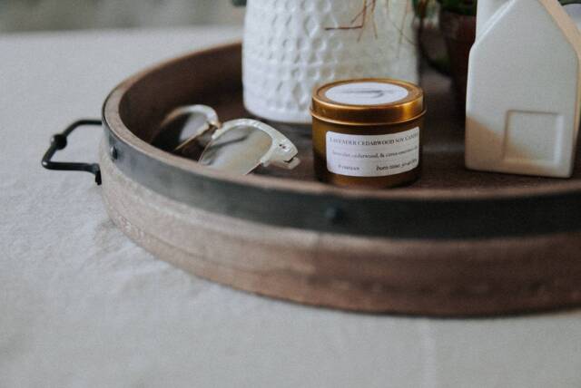 Lavender Cedarwood Soy Candle, Vegan All Natural Travel Man Gift For Him, Musky Birthday - image 1