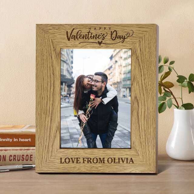 Personalised Wooden Photo Frames Customised Picture Frame Engraved Album For Valentines Day Custom Gift Girlfriend Husband Wife - image 1