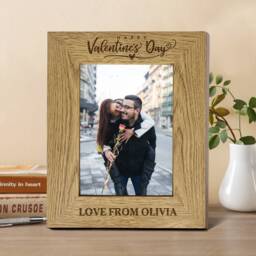 Personalised Wooden Photo Frames Customised Picture Frame Engraved Album For Valentines Day Custom Gift Girlfriend Husband Wife - thumbnail 1