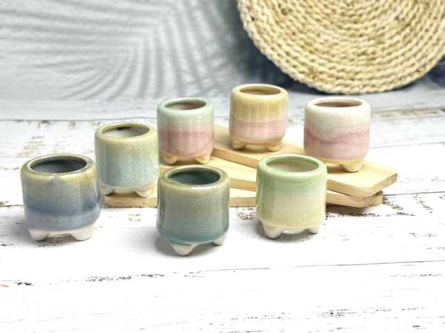 Round Shaped Mini Ceramic Pot Succulent Pots Flower Vase, Unique Bud Garden Decor Gifts, Plant For Housewarming Gifts - image 1