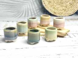 Round Shaped Mini Ceramic Pot Succulent Pots Flower Vase, Unique Bud Garden Decor Gifts, Plant For Housewarming Gifts - thumbnail 1