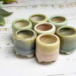 Round Shaped Mini Ceramic Pot Succulent Pots Flower Vase, Unique Bud Garden Decor Gifts, Plant For Housewarming Gifts - thumbnail 2